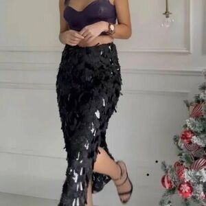 Zara Sequin Midi Skirt